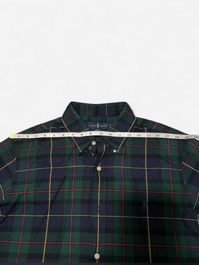 Ralph Lauren Green and Navy Tartan Shirt with Embroidered Pony L